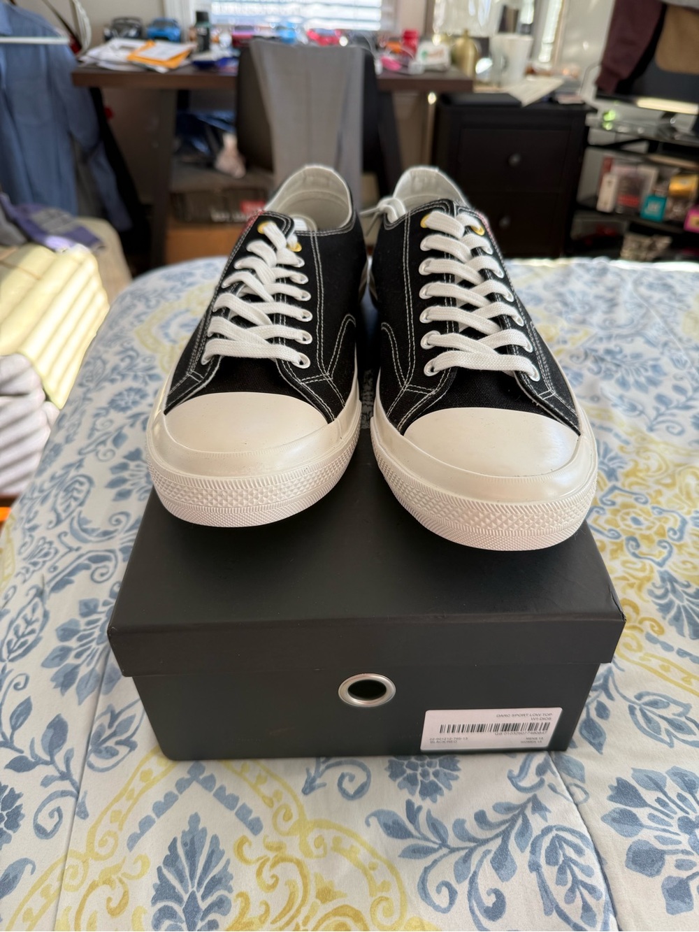 Darc Sport Black Canvas Athletic Sneakers with White Accents
